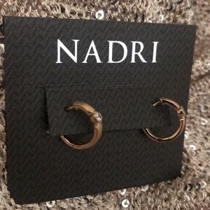 Nadri Gold Hoop Swarovski Earrings